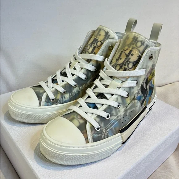 Dior 39 US6 B23 Translucent High-Top Sneakers with Multicolor Accents - Picture 6 of 10